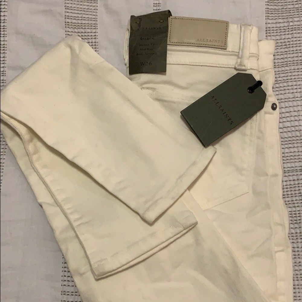 NWT ALL SAINTS OFF WHITE GRACE JEANS💕